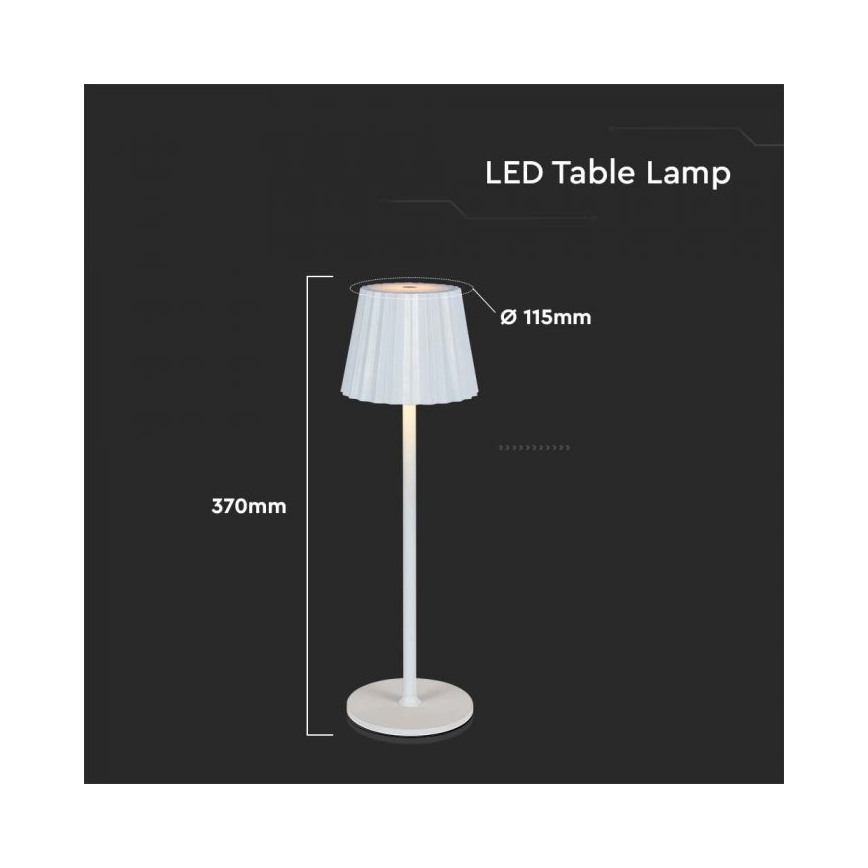 LED Candeeiro de mesa tácil recarregável com regulação LED/4W/5V 3000-6000K 1800 mAh branco