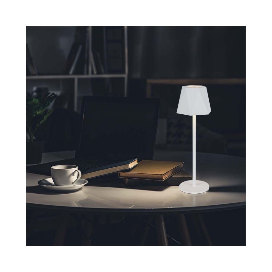 LED Candeeiro de mesa tácil recarregável com regulação LED/4W/5V 3000-6000K 1800 mAh branco