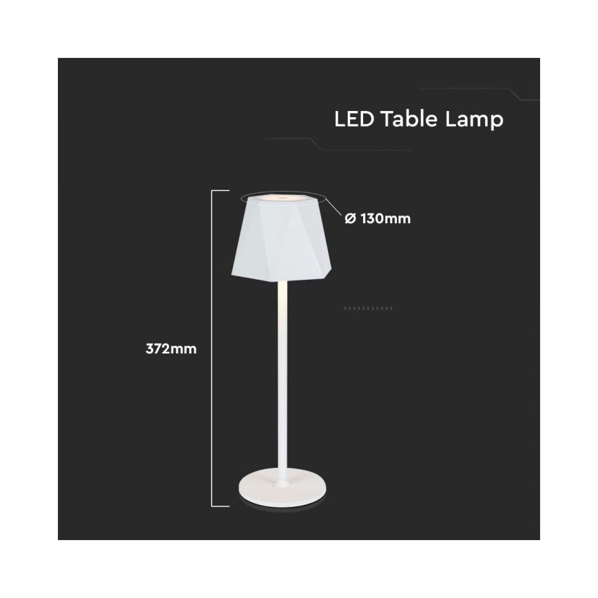 LED Candeeiro de mesa tácil recarregável com regulação LED/4W/5V 3000-6000K 1800 mAh branco