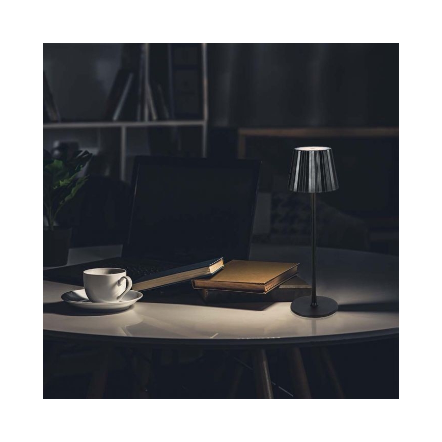 LED Candeeiro de mesa tácil recarregável com regulação LED/4W/5V 3000-6000K 1800 mAh preto