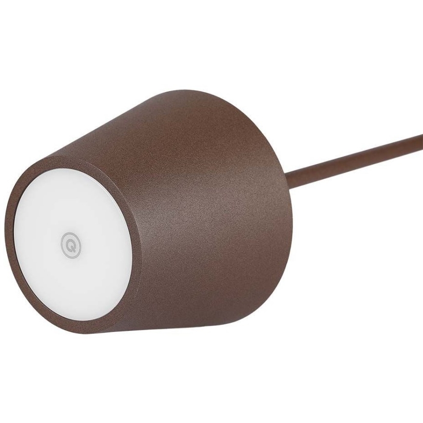 LED Candeeiro de mesa recarregável e táctil com regulação LED/2W/5V 4400 mAh 3000K IP54 castanho