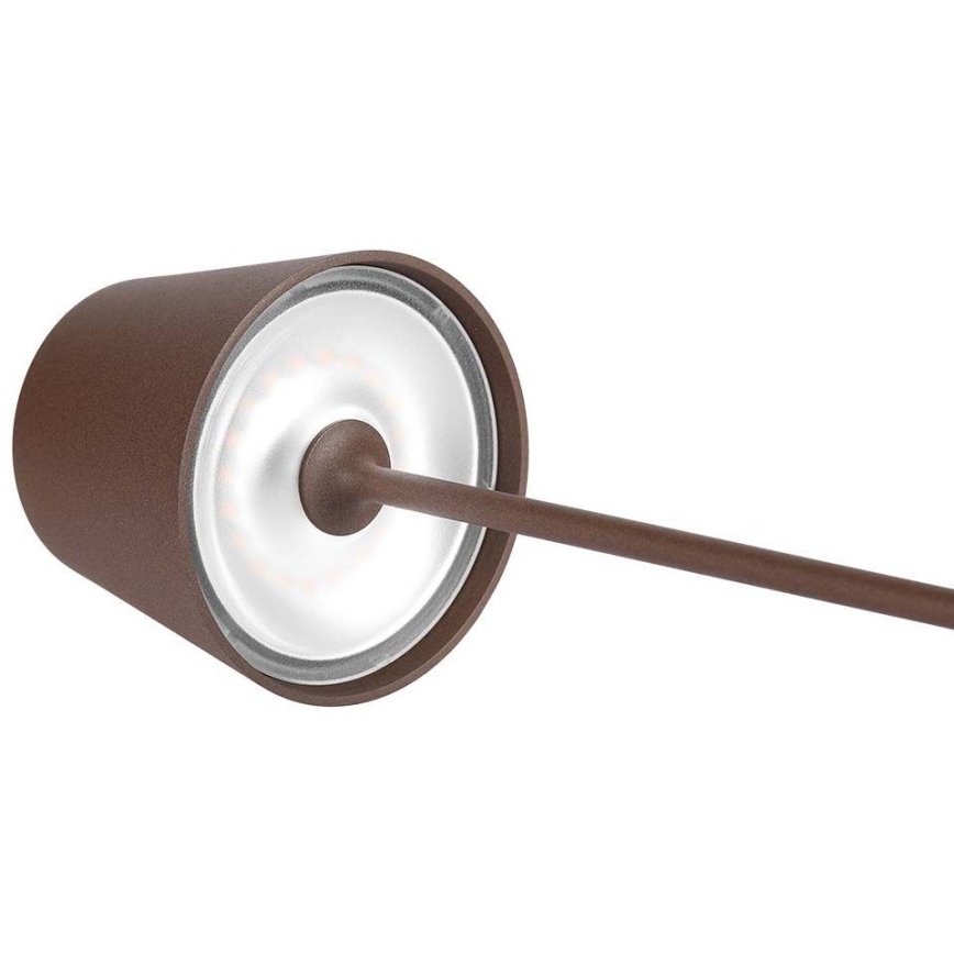 LED Candeeiro de mesa recarregável e táctil com regulação LED/2W/5V 4400 mAh 3000K IP54 castanho