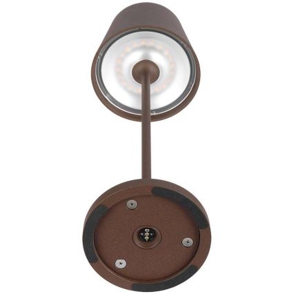 LED Candeeiro de mesa recarregável e táctil com regulação LED/2W/5V 4400 mAh 3000K IP54 castanho