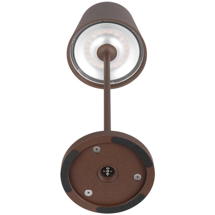 LED Candeeiro de mesa recarregável e táctil com regulação LED/2W/5V 4400 mAh 3000K IP54 castanho