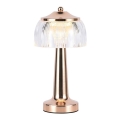 LED Candeeiro de mesa tácil recarregável com regulação LED/1W/5V 3000-6000K 1800 mAh Rosa dourado