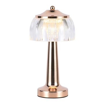 LED Candeeiro de mesa tácil recarregável com regulação LED/1W/5V 3000-6000K 1800 mAh Rosa dourado