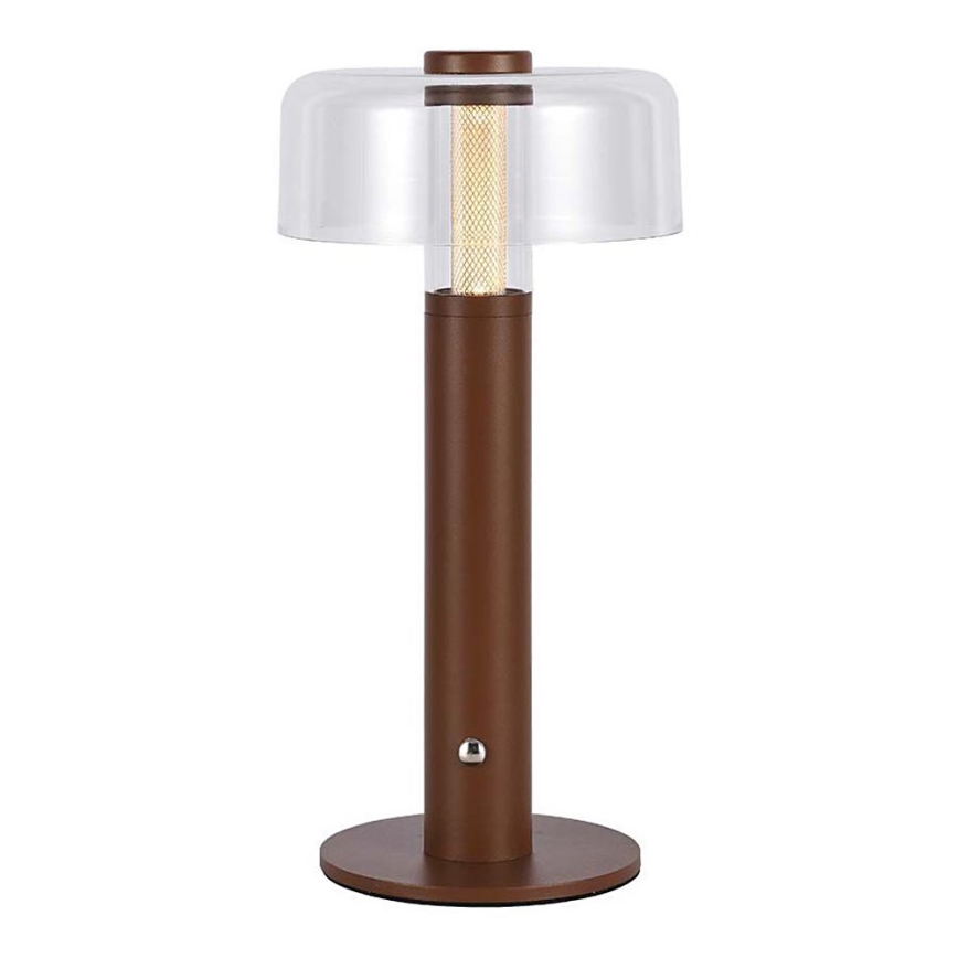 LED Candeeiro de mesa tácil recarregável com regulação LED/1W/5V 3000K 1800 mAh castanho