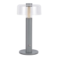 LED Candeeiro de mesa tácil recarregável com regulação LED/1W/5V 3000K 1800 mAh cinzento