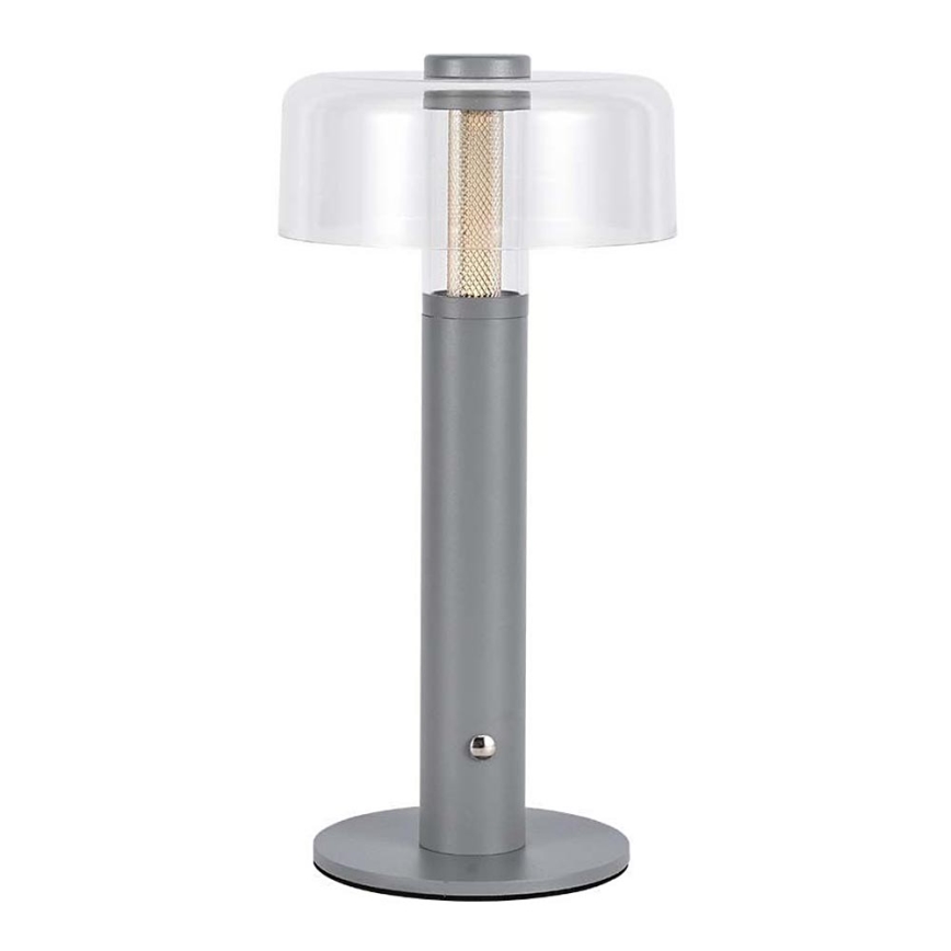 LED Candeeiro de mesa tácil recarregável com regulação LED/1W/5V 3000K 1800 mAh cinzento