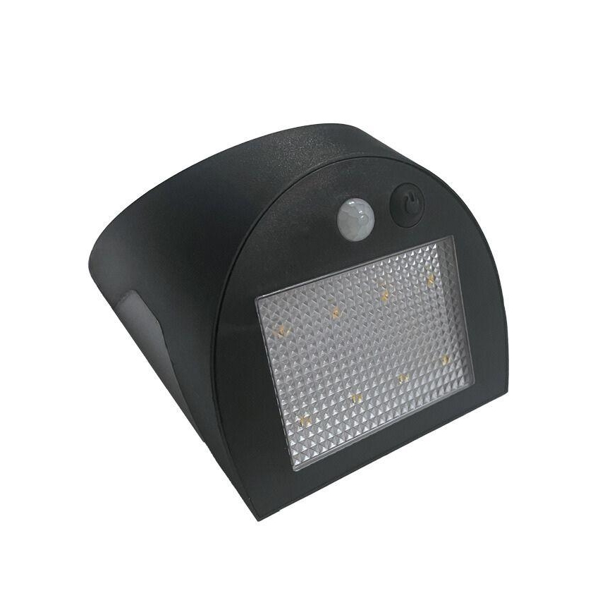 Aplique de parede solar com sensor LED/3W/3,7V 3000/4000K 1200 mAh IP54 preto