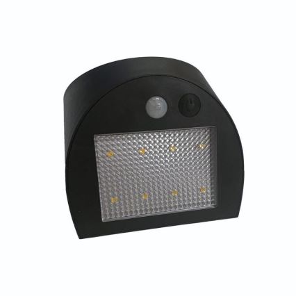 Aplique de parede solar com sensor LED/3W/3,7V 3000/4000K 1200 mAh IP54 preto