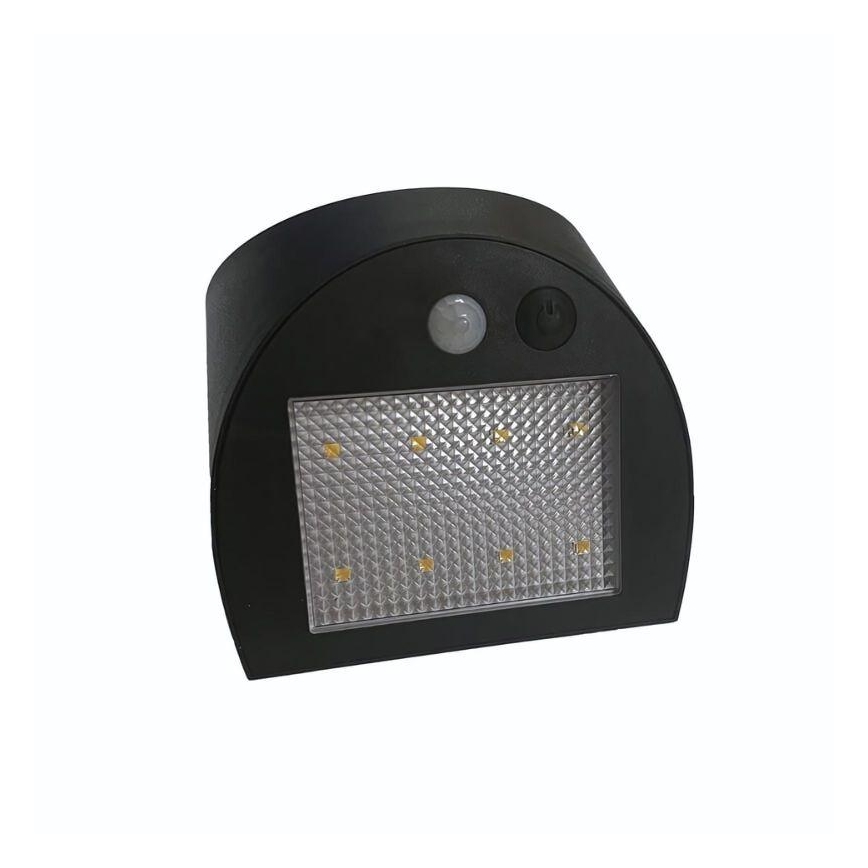 Aplique de parede solar com sensor LED/3W/3,7V 3000/4000K 1200 mAh IP54 preto