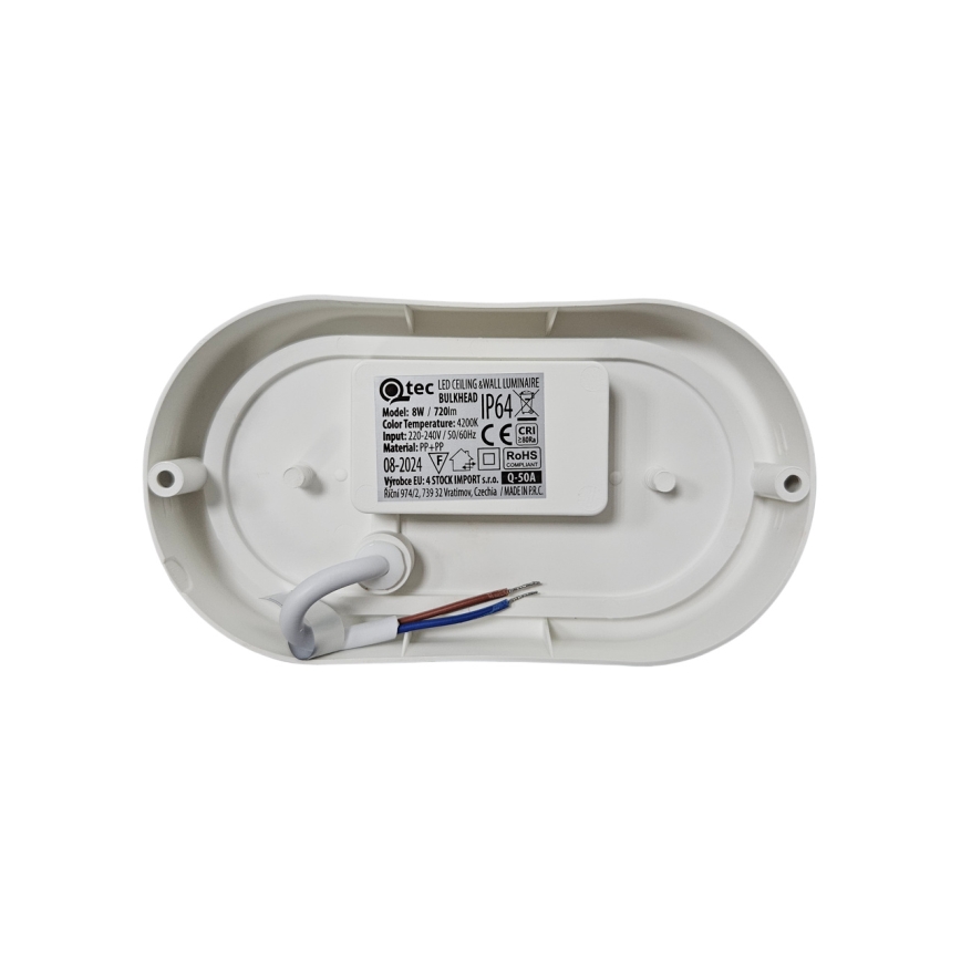 LED Candeeiro de tecto para exterior LED/8W/230V 4200K Ø 14 cm IP64 branco