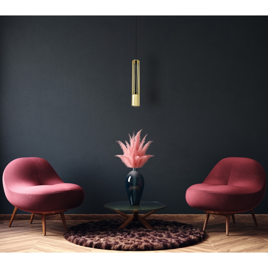 LED Candelabro suspenso BARS 1xGU10/4,8W/230V dourado