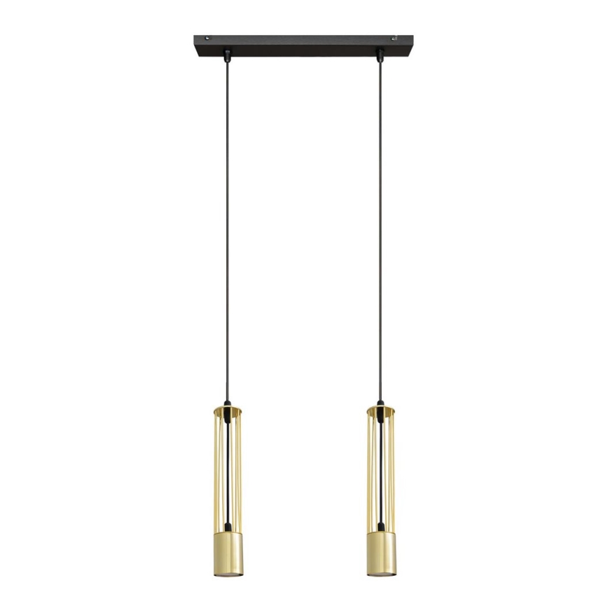 LED Candelabro suspenso BARS 2xGU10/4,8W/230V dourada/preto