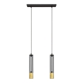 LED Candelabro suspenso BARS 2xGU10/4,8W/230V preto/dourado