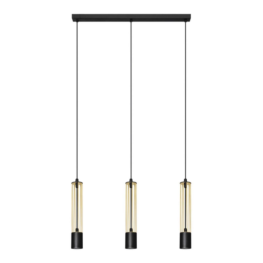 LED Candelabro suspenso BARS 3xGU10/4,8W/230V dourado/preto