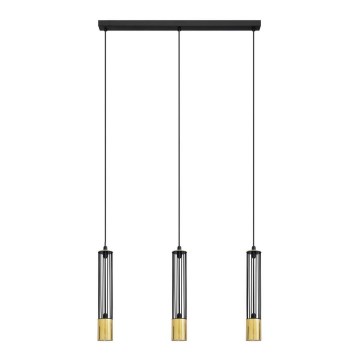 LED Candelabro suspenso BARS 3xGU10/4,8W/230V preto/dourado