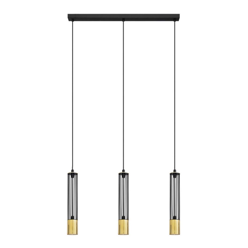 LED Candelabro suspenso BARS 3xGU10/4,8W/230V preto/dourado