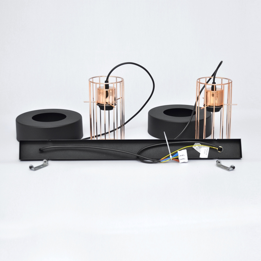 LED Candelabro suspenso LED VOLTA 2xE27/15W/230V preto/dourada