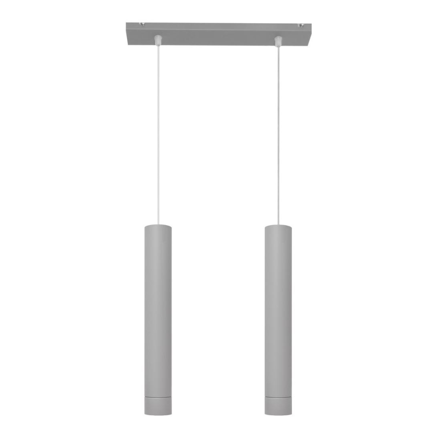 LED Candelabro suspenso TUBA 2xGU10/4,8W/230V cinzento