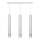 LED Candelabro suspenso TUBA 3xGU10/4,8W/230V branco/cromado mate