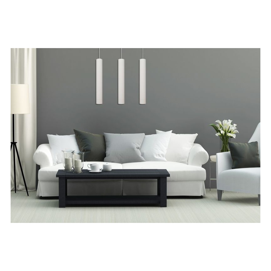 LED Candelabro suspenso TUBA 3xGU10/4,8W/230V branco