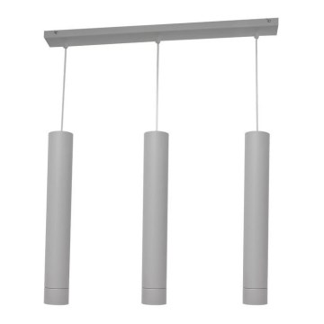 LED Candelabro suspenso TUBA 3xGU10/4,8W/230V cinzento