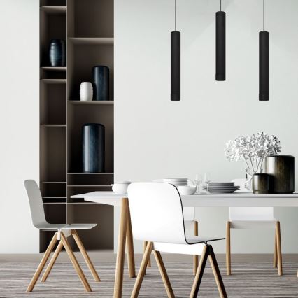 LED Candelabro suspenso TUBA 3xGU10/4,8W/230V preto