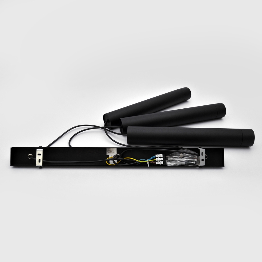 LED Candelabro suspenso TUBA 3xGU10/4,8W/230V preto
