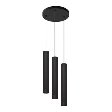 LED Candelabro suspenso TUBA 3xGU10/4,8W/230V preto