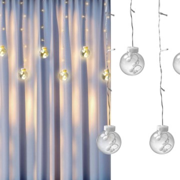 LED Cortina de Natal WISH BALLS 108xLED/8 funções 4,5 m branco quente