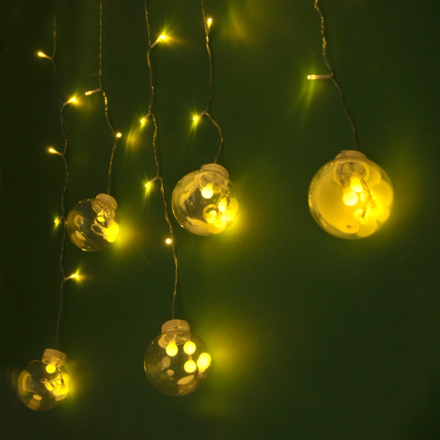 LED Cortina de Natal WISH BALLS 108xLED/8 funções 4,5 m branco quente