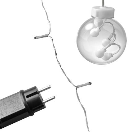LED Cortina de Natal WISH BALLS 108xLED/8 funções 4,5 m branco quente