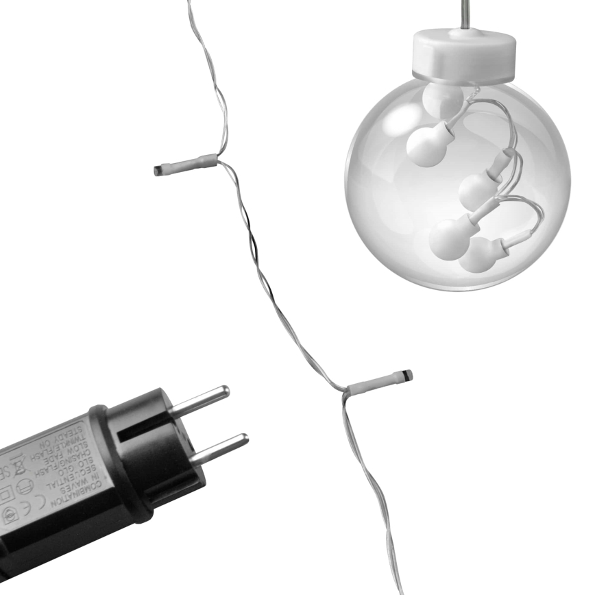 LED Cortina de Natal WISH BALLS 108xLED/8 funções 4,5 m branco quente