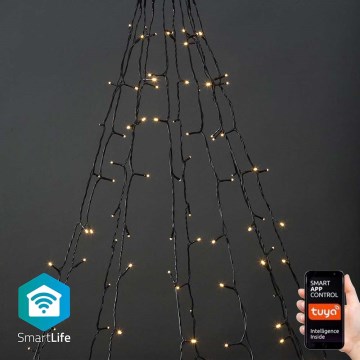LED Curtina de Natal exterior 200xLED/8 funções 10x2m IP65 Wi-Fi Tuya branco quente