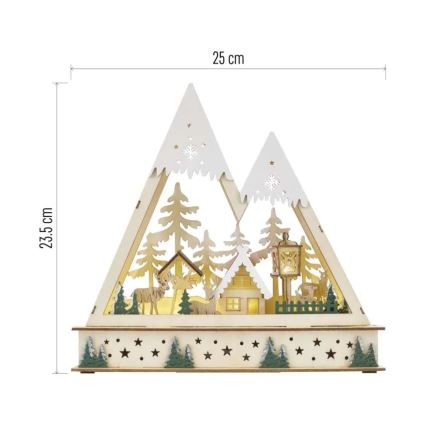 LED Decoração de Natal LED/0,6W/2xAA paisagem natalina