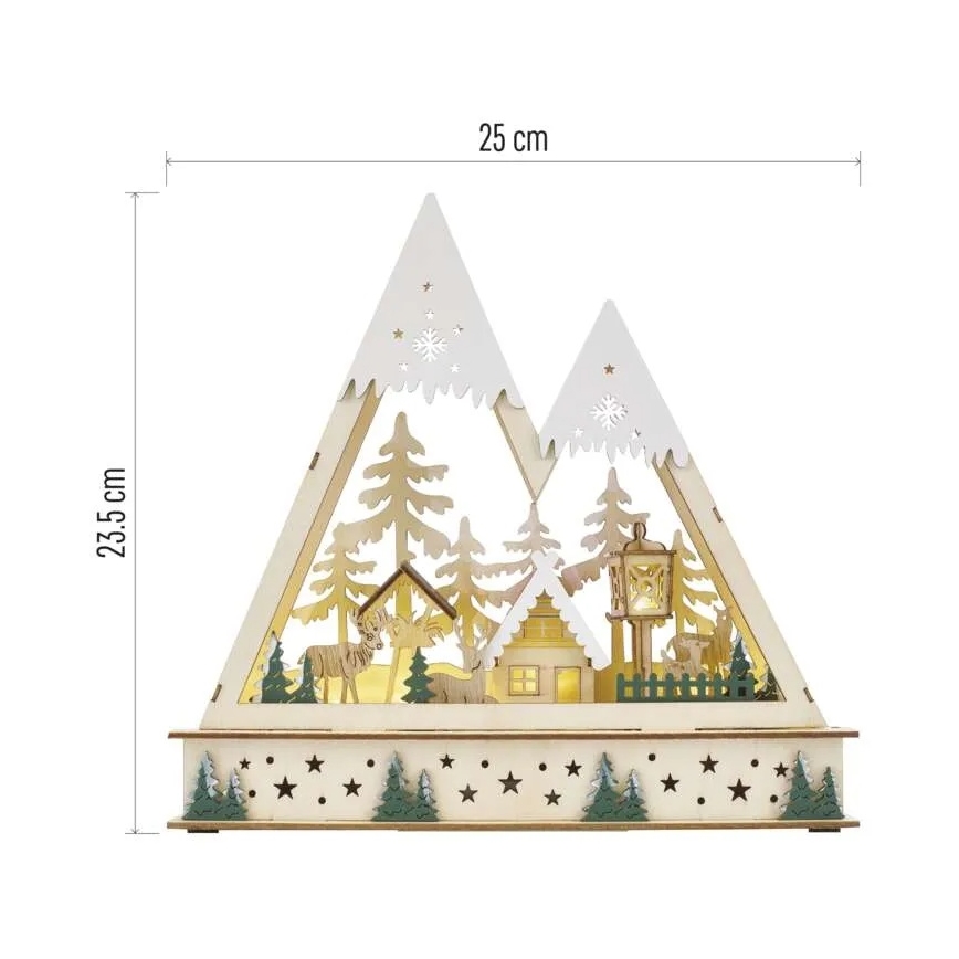 LED Decoração de Natal LED/0,6W/2xAA paisagem natalina