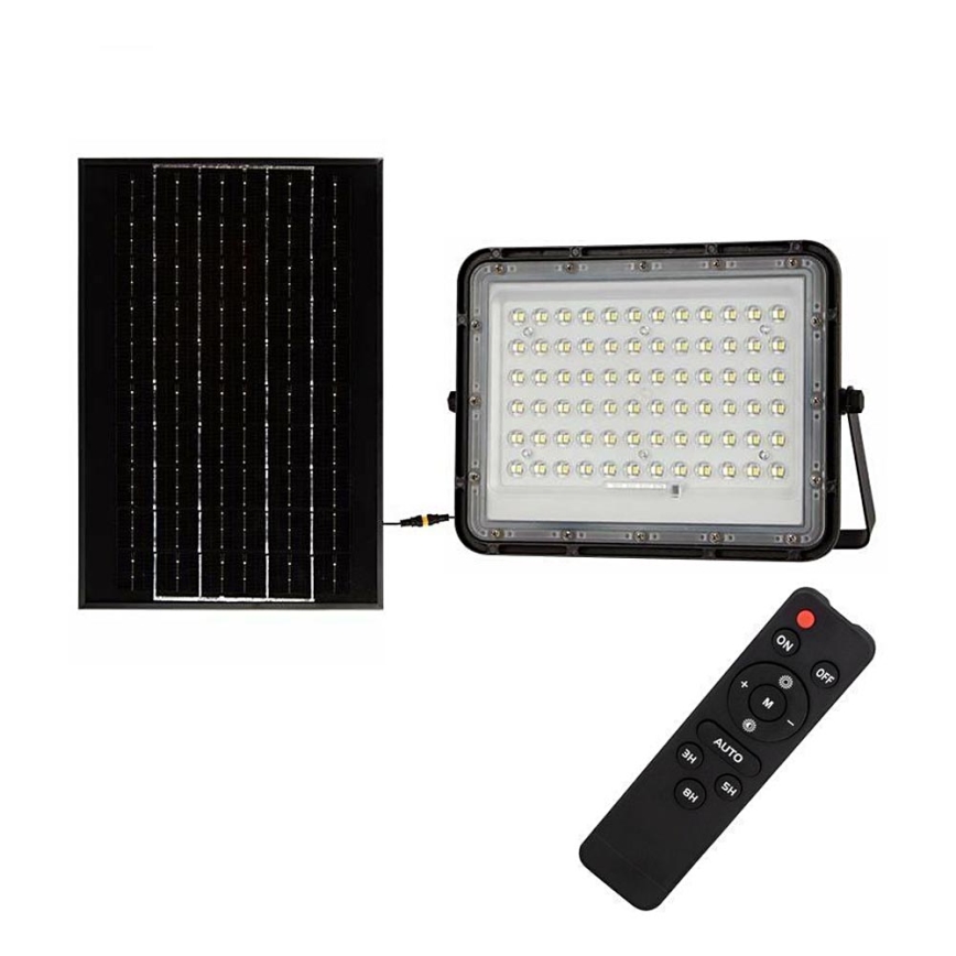 LED Exterior regulação solar holofote LED/15W/3,2V IP65 6400K preto + controlo remoto