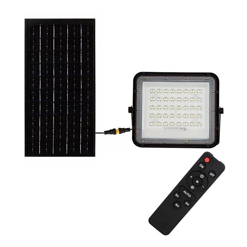 LED Exterior regulação solar reflektor LED/10W/3,2V IP65 4000K preto + controlo remoto