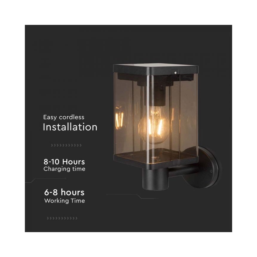 LED Exterior solar iluminação de parede com sensor LED/2,5W/3,7V 3000K IP54