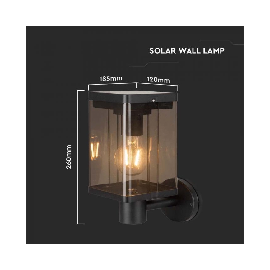 LED Exterior solar iluminação de parede com sensor LED/2,5W/3,7V 3000K IP54
