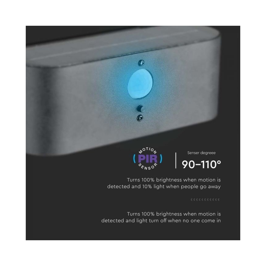 LED Exterior solar iluminação de parede com sensor LED/2,5W/3,7V 3000K IP54
