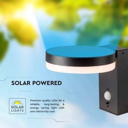 LED Exterior solar iluminação de parede com sensor LED/5,5W/3,7V 3000K IP54