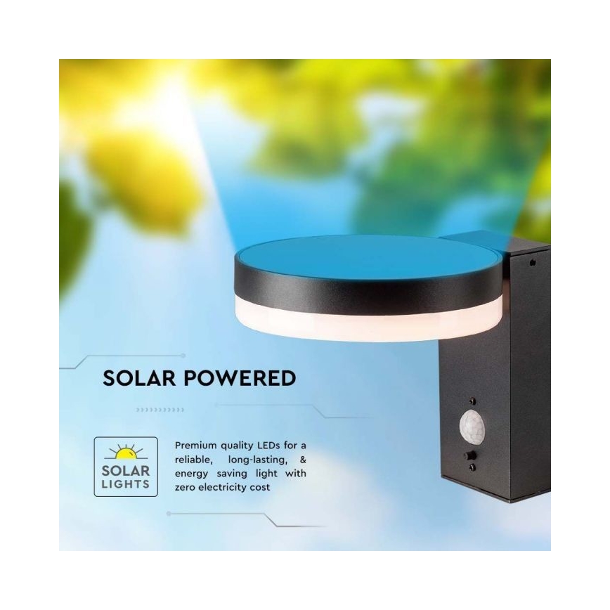 LED Exterior solar iluminação de parede com sensor LED/5,5W/3,7V 3000K IP54