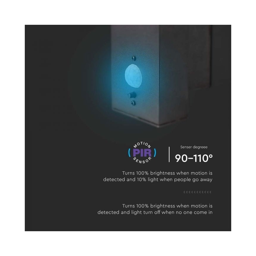 LED Exterior solar iluminação de parede com sensor LED/5,5W/3,7V 3000K IP54