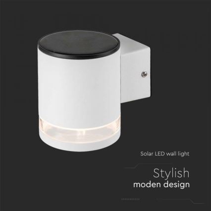 LED Exterior solar iluminação de parede LED/1W/3,7V 3000K IP54 branco