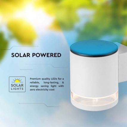 LED Exterior solar iluminação de parede LED/1W/3,7V 3000K IP54 branco