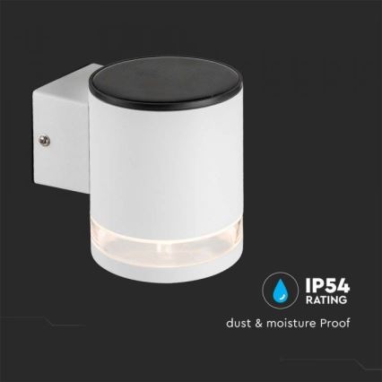 LED Exterior solar iluminação de parede LED/1W/3,7V 3000K IP54 branco