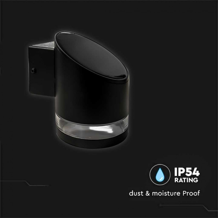 LED Exterior solar iluminação de parede LED/1W/3,7V 3000K IP54 preto